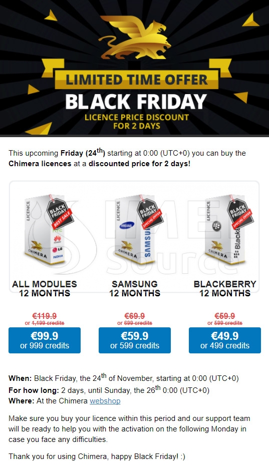 Blog Black Friday Up To 16 On Chimera Tool License Follow Also Chimera Tool Credits Activation
